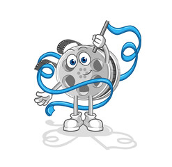 film reel Rhythmic Gymnastics mascot. cartoon vector