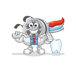 film reel dentist illustration. character vector