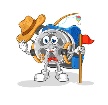 recommend clip art: film reel scout vector. cartoon character