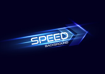 Abstract modern speed light arrow effect on black background vector illustration.