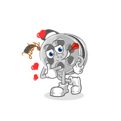 film reel flirting illustration. character vector