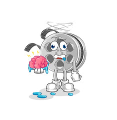 film reel no brain vector. cartoon character