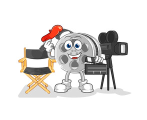 film reel director mascot. cartoon vector