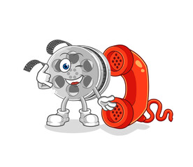 film reel call mascot. cartoon vector