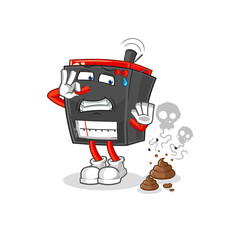 radio with stinky waste illustration. character vector