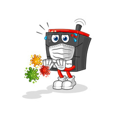 radio refuse viruses cartoon. cartoon mascot vector