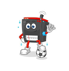 radio playing soccer illustration. character vector