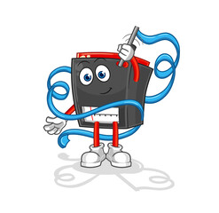 radio Rhythmic Gymnastics mascot. cartoon vector