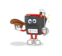 radio fencer character. cartoon mascot vector