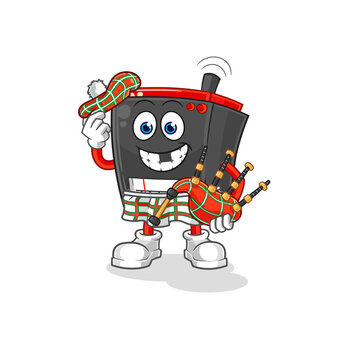 recommend clip art: radio scottish with bagpipes vector. cartoon character