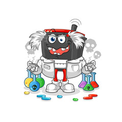 radio mad scientist illustration. character vector