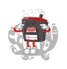 depressed radio character. cartoon vector