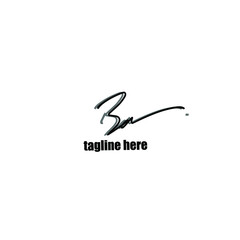 Ba initial handwriting logo vector