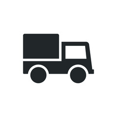Truck icon. Simple solid style. Glyph symbol. Shipping car, delivery concept. Vector illustration isolated on white background. EPS 10.