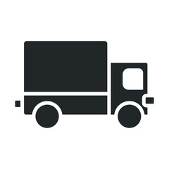 Truck icon. Simple solid style. Glyph symbol. Shipping car, delivery concept. Vector illustration isolated on white background. EPS 10.