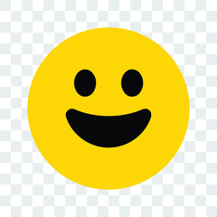 Smile yellow face on transparent background. Vector illustration isolated. EPS 10