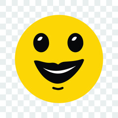 Smile yellow face on transparent background. Vector illustration isolated. EPS 10