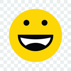 Smile yellow face on transparent background. Vector illustration isolated. EPS 10