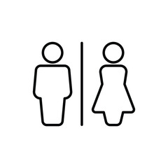 Toilet restroom sign icon. Public navigation symbol. Simple outline style. Vector illustration isolated on white background. EPS 10