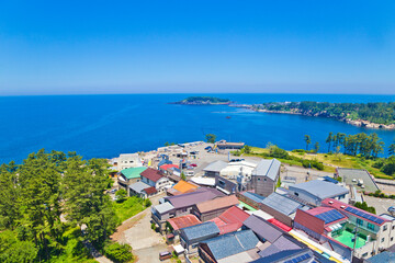 Scenery of Tojinbo cliff in Fukui prefecture, Japan.
