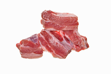 raw meat isolated on white background