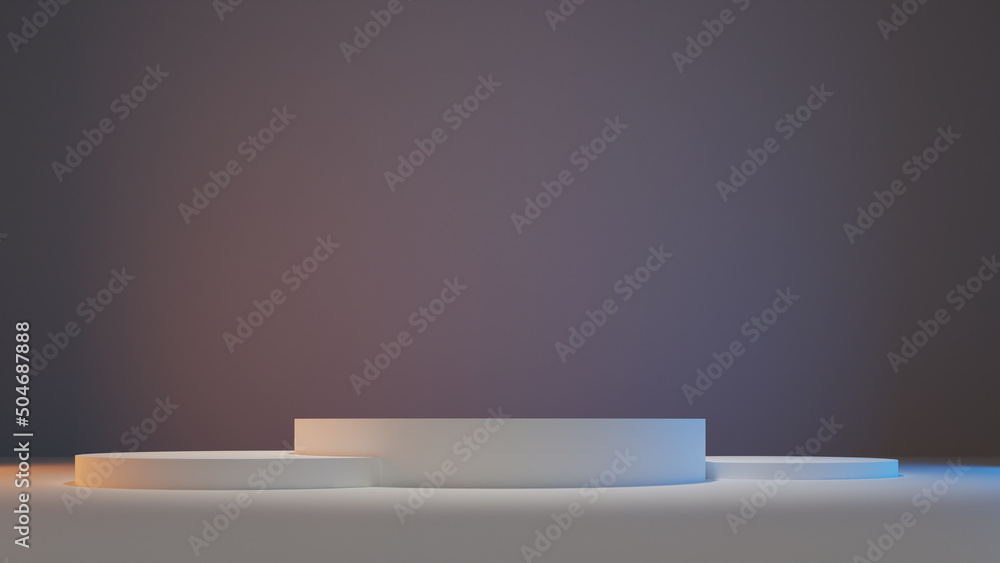 Aufkleber podium with smooth light, 3d rendering