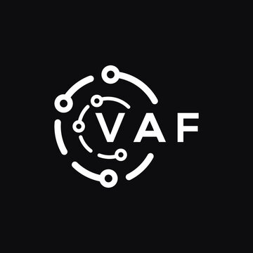VAF technology letter logo design on black  background. VAF creative initials technology letter logo concept. VAF technology letter design.
