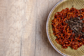 Jajangmyeon Korean instant noodles with black sauce