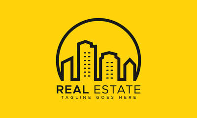 Obraz premium Modern Real Estate Building Logo Design Template