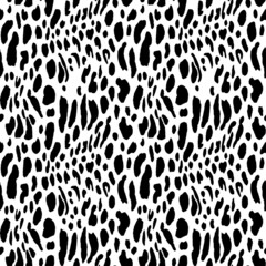 Abstract modern leopard seamless pattern. Animals trendy background. Black and white decorative vector stock illustration for print, fabric, textile. Modern monochrome ornament of stylized skin