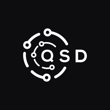QSD letter logo design on black background. QSD  creative initials letter logo concept. QSD letter design.
