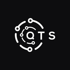 QTS letter logo design on black background. QTS  creative initials letter logo concept. QTS letter design.
