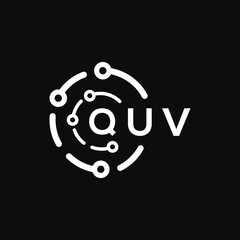 QUV letter logo design on black background. QUV  creative initials letter logo concept. QUV letter design.
