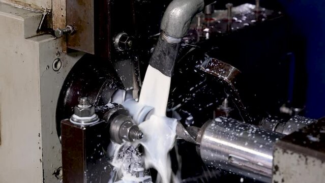 drilling and metal cutting process in a pin on a machine