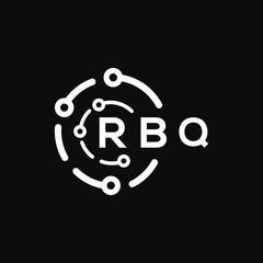 RBQ technology letter logo design on black  background. RBQ creative initials technology letter logo concept. RBQ technology letter design.
