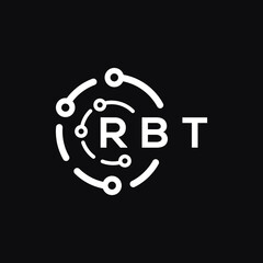 RBT technology letter logo design on black  background. RBT creative initials technology letter logo concept. RBT technology letter design.
