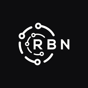 RBN technology letter logo design on black  background. RBN creative initials technology letter logo concept. RBN technology letter design.
