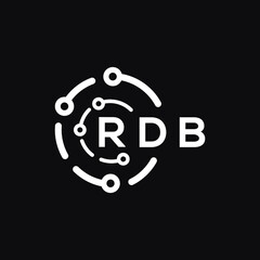RDB technology letter logo design on black  background. RDB creative initials technology letter logo concept. RDB technology letter design.
