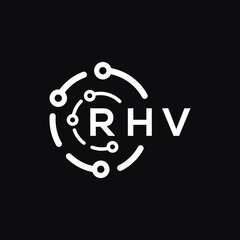 RHV letter logo design on black background. RHV  creative initials letter logo concept. RHV letter design.