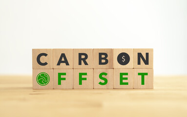 Carbon offset concept. Sustainable development and green business. To reduce carbon greenhouse...