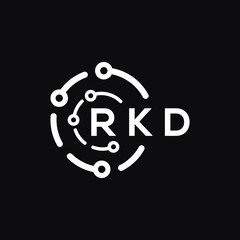 RKD letter logo design on black background. RKD  creative initials letter logo concept. RKD letter design.