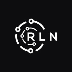 RLN letter logo design on black background. RLN  creative initials letter logo concept. RLN letter design.