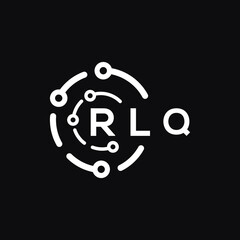 RLQ technology letter logo design on black  background. RLQ creative initials technology letter logo concept. RLQ technology letter design.
