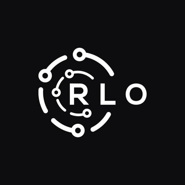 RLO letter logo design on black background. RLO  creative initials letter logo concept. RLO letter design.