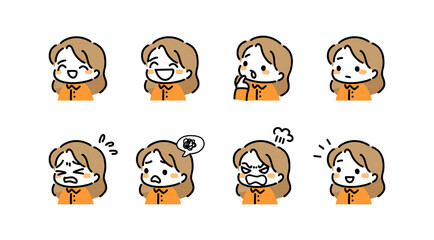 女性　女　表情　バリエーション