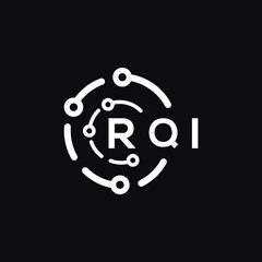 RQI letter logo design on black background. RQI creative  initials letter logo concept. RQI letter design.