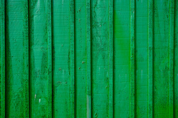 green wooden texture background, top view wood vertical plank panel