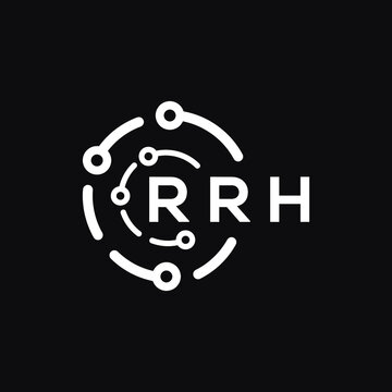 RRH letter logo design on black background. RRH  creative initials letter logo concept. RRH letter design.