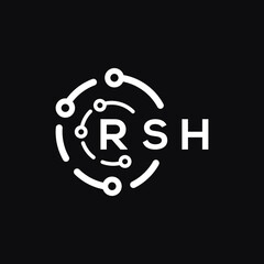 RSH letter logo design on black background. RSH  creative initials letter logo concept. RSH letter design.