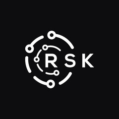 RSK letter logo design on black background. RSK  creative initials letter logo concept. RSK letter design.